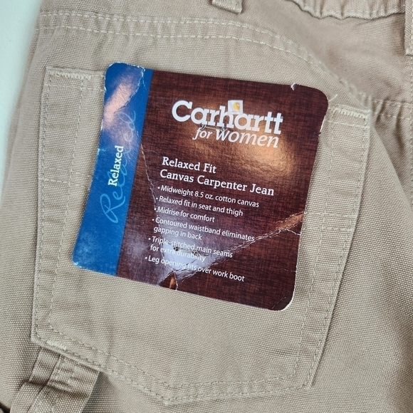 NWT Womens Carhartt CarpenterJeans Relaxed Fit, sz 10 - Picture 6 of 10